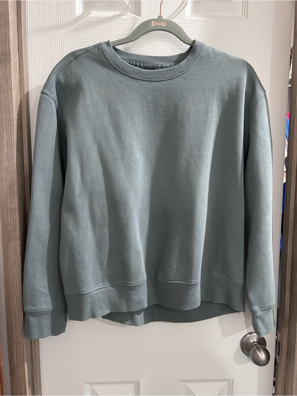 Athletic Works Crewneck Sweater Set in Dusty Teal Green